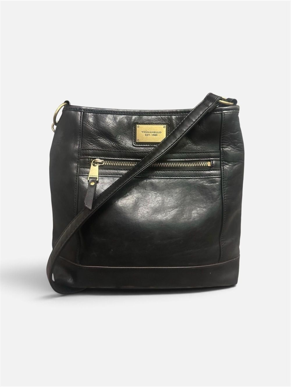 Tignanello Brown Patterned Interior Bag